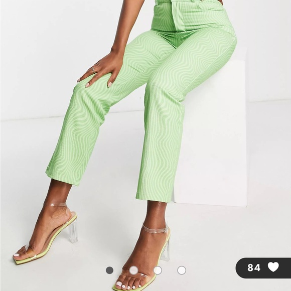ASOS fun green and white denim pants NEVER WORN - Picture 3 of 3
